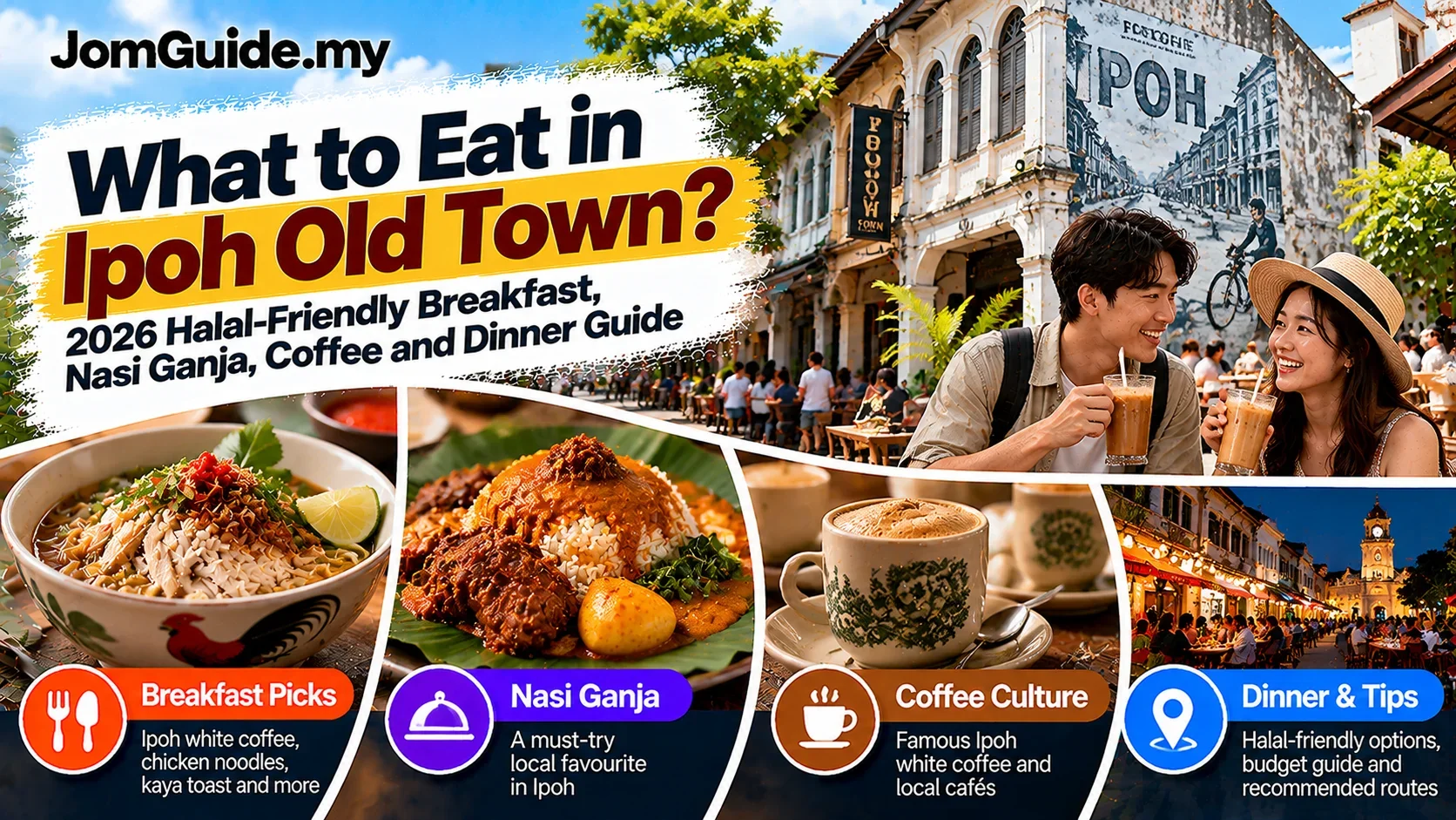 What to Eat in Ipoh Old Town? 2026 Halal-Friendly Breakfast, Nasi Ganja, Coffee and Dinner Guide