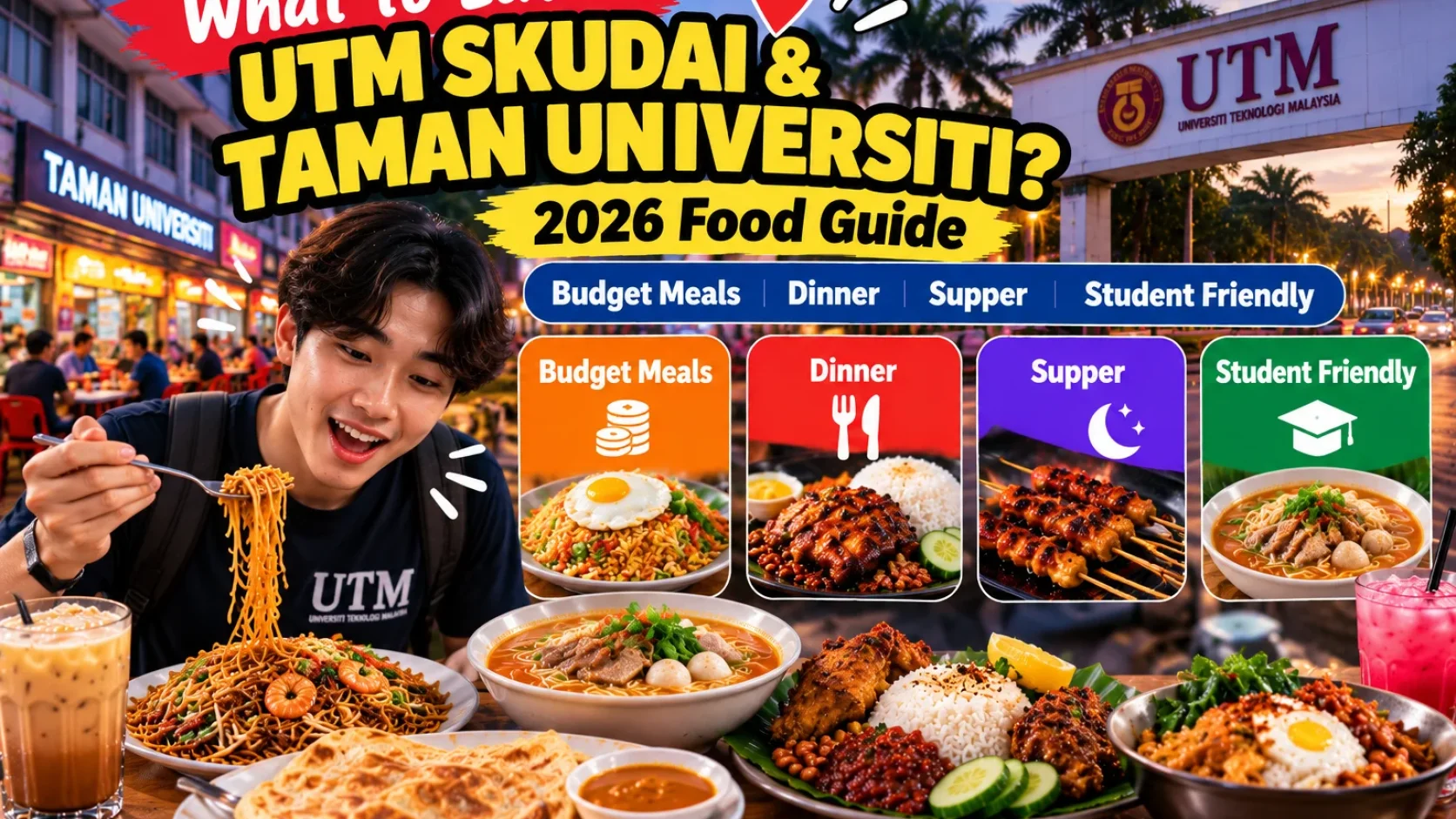 Where to Eat Near UTM and Taman Universiti? Student Budget Food, Dinner and Supper Guide 2026