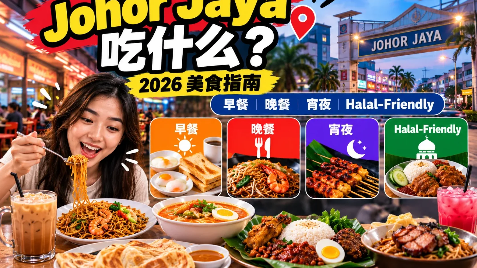Johor Jaya 吃什么？2026 早餐、晚餐、宵夜与 Halal-Friendly 怎么选