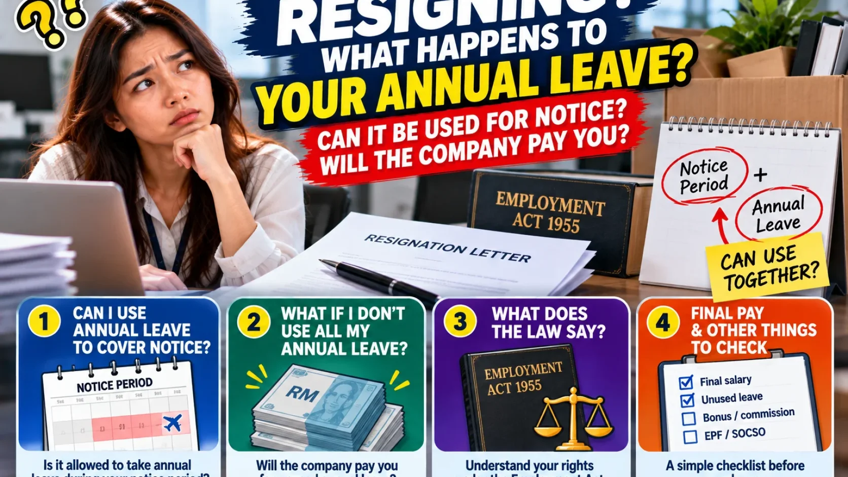 Resigning With 8 Days of Annual Leave: Can You Use It Against Notice, and Must Unused Leave Be Paid?