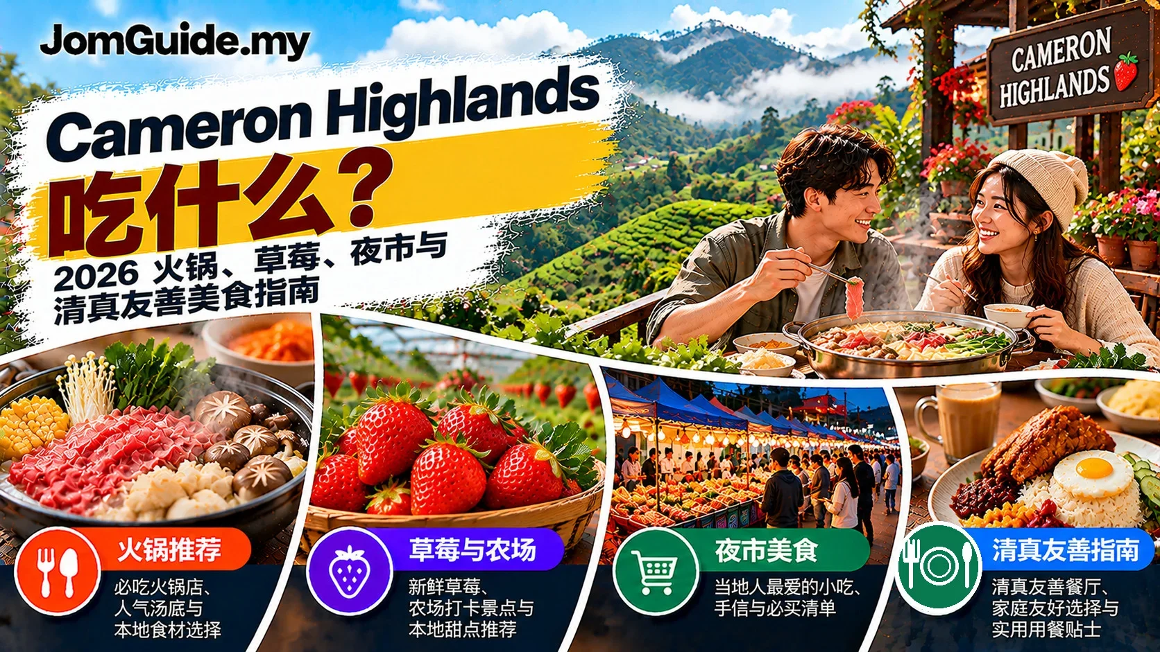 Cameron Highlands 吃什么？2026 Steamboat、Strawberry、Night Market 与 Halal Guide
