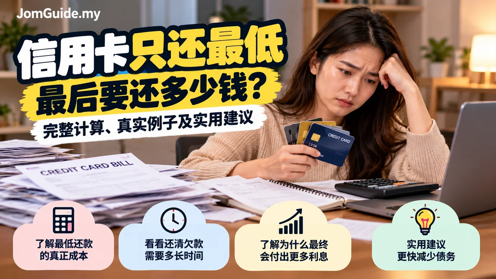 Credit Card 欠 RM5,000：只还 Minimum Payment，会多付多少利息？