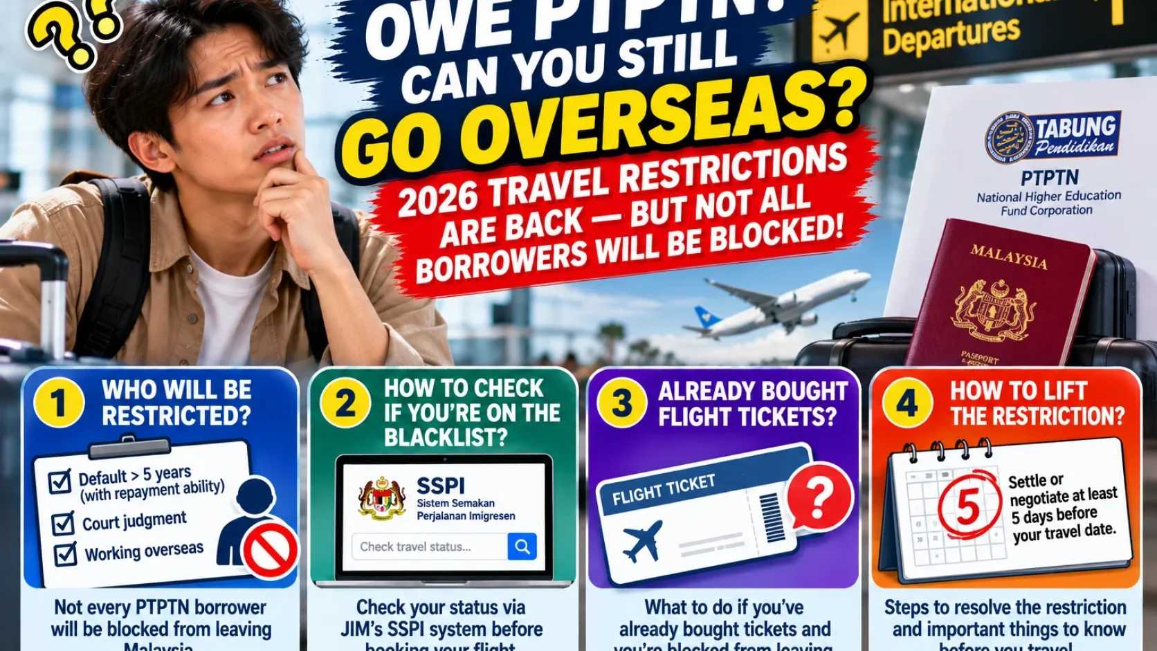 Can You Travel Overseas With PTPTN Debt? Malaysia’s 2026 Travel Restriction Is Back — But It Is Targeted