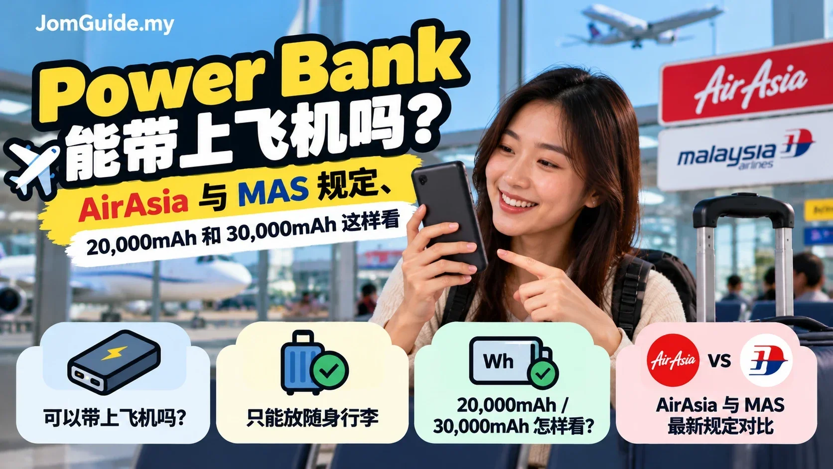 Power Bank 能带上飞机吗？AirAsia 与 MAS 规定、20,000mAh 和 30,000mAh 这样看