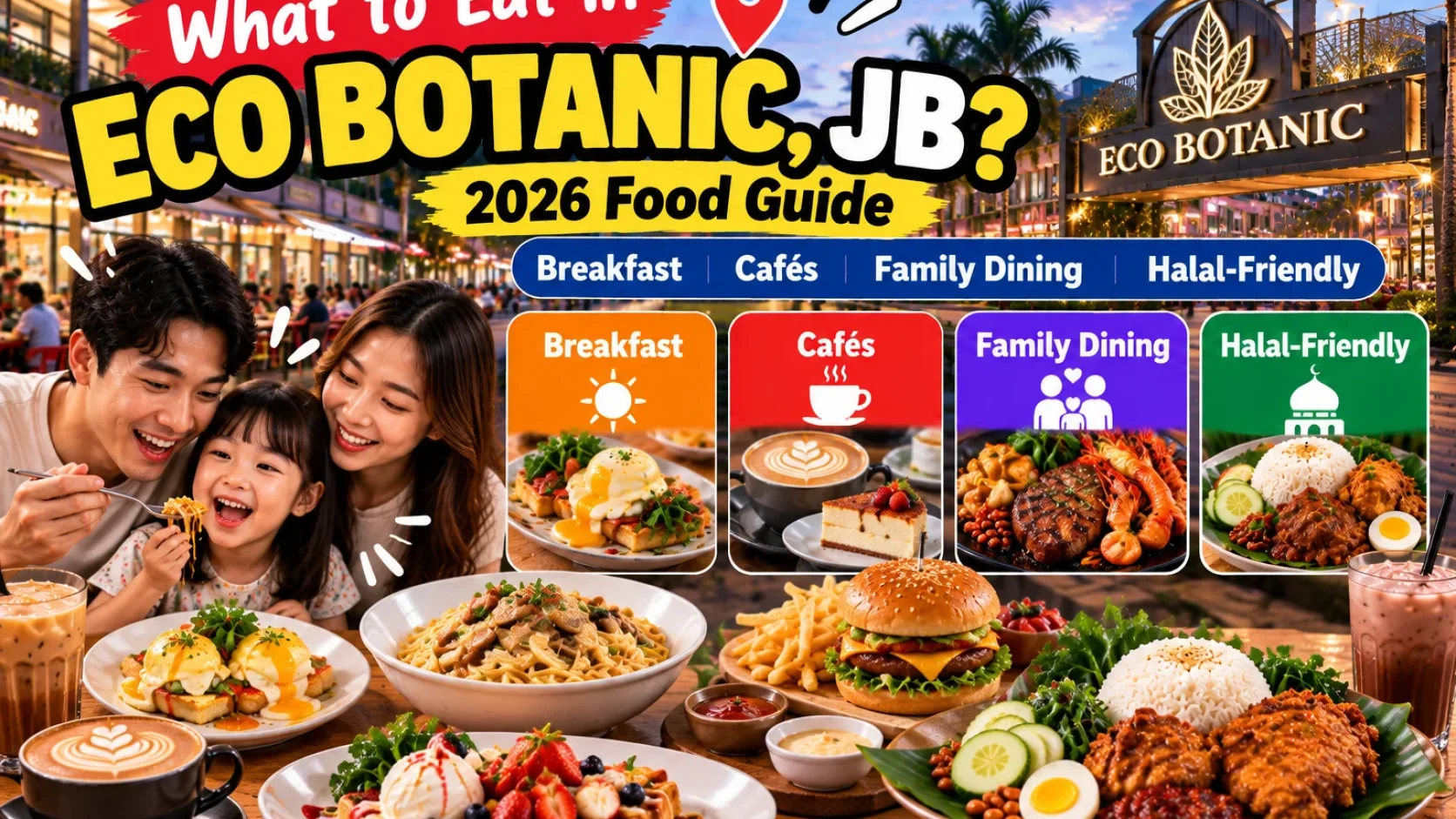 What to Eat in Eco Botanic? 2026 Breakfast, Café, Family Dinner and Halal Check Guide