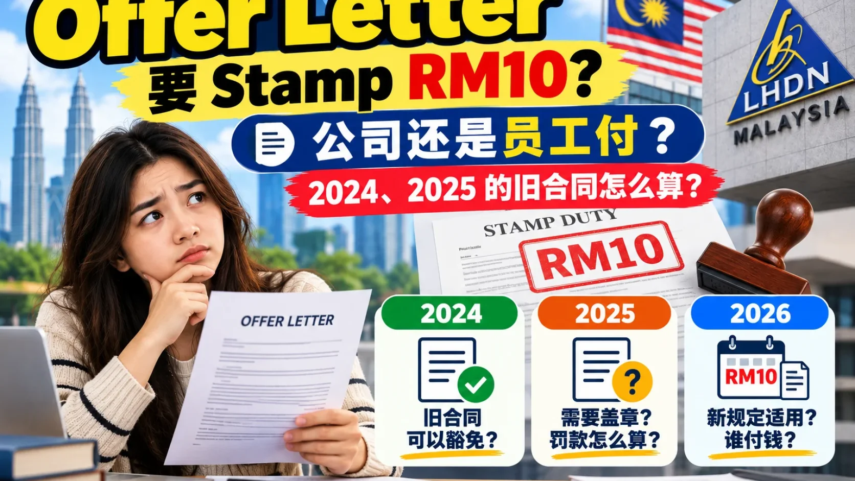 2026 Offer Letter 要 Stamp RM10？公司还是员工付？2024、2025 的旧合同怎么算
