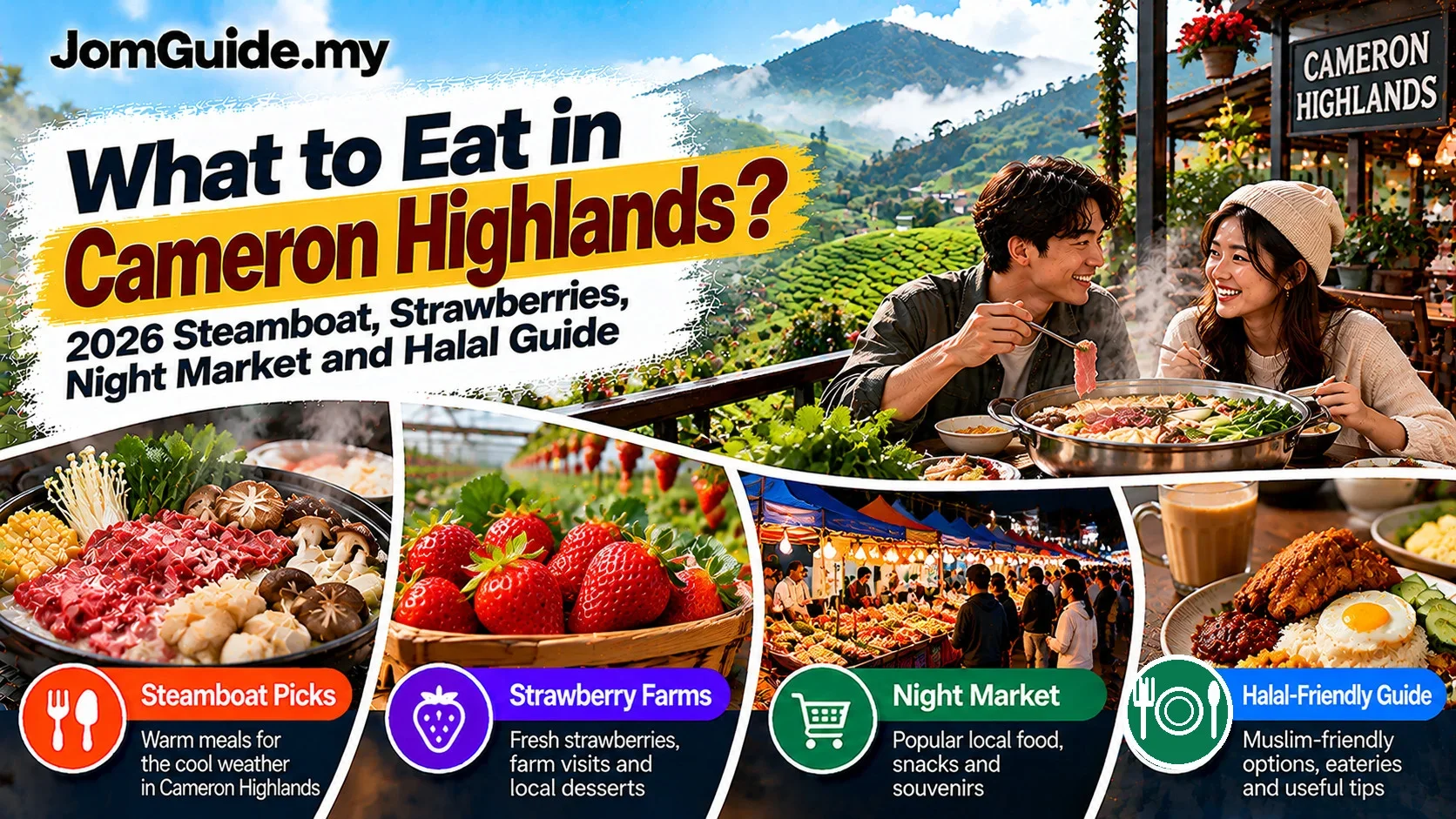 What to Eat in Cameron Highlands? 2026 Steamboat, Strawberries, Night Market and Halal Guide