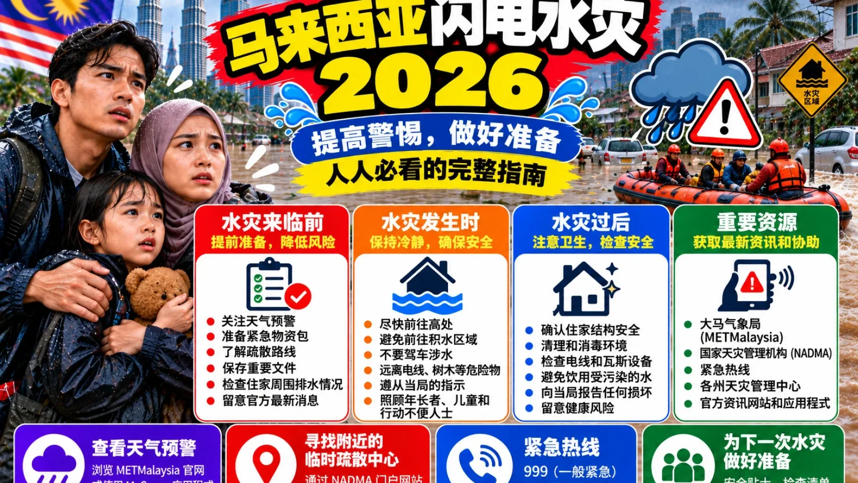 Malaysia 10月雷雨季来了！Flash Flood 怎么办？开车、家庭准备与保险检查指南