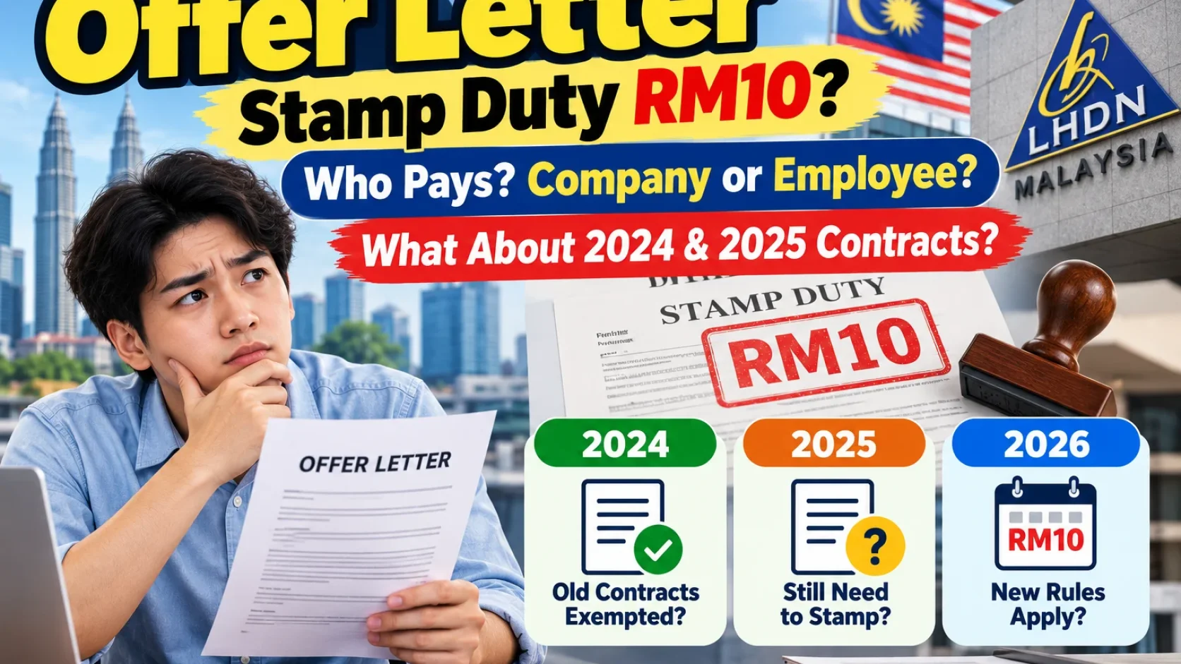 Does a Malaysia Offer Letter Need RM10 Stamp Duty in 2026? Who Pays and What About Older Contracts?