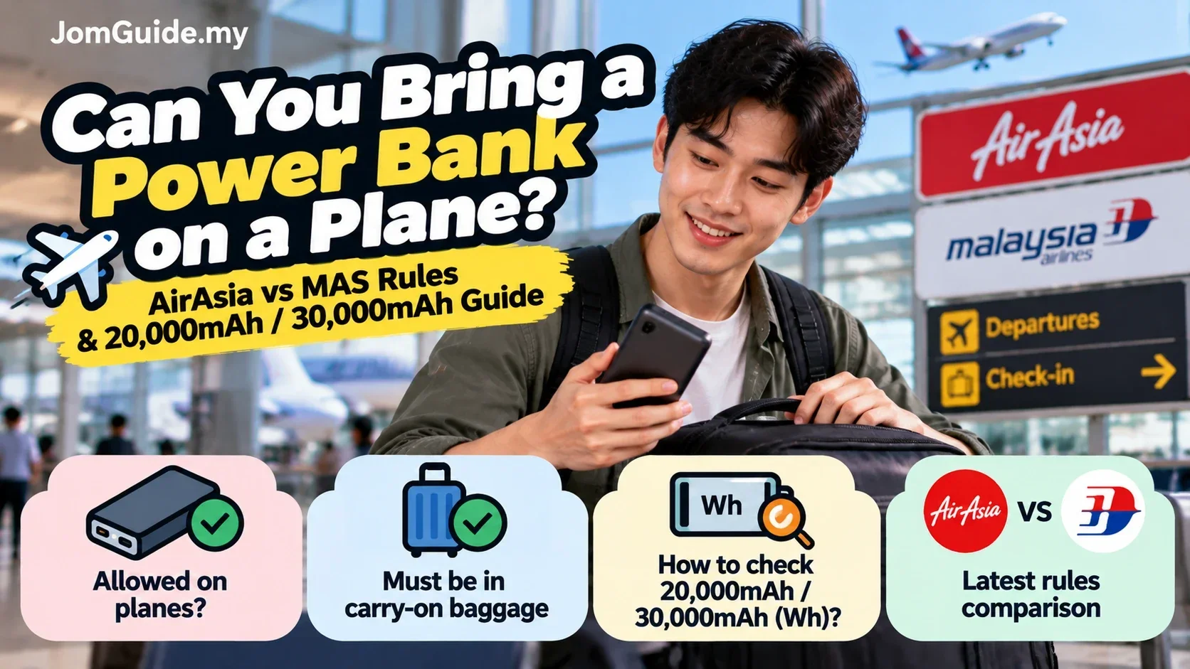 Can You Fly with a 20,000mAh or 30,000mAh Power Bank? AirAsia vs Malaysia Airlines Rules