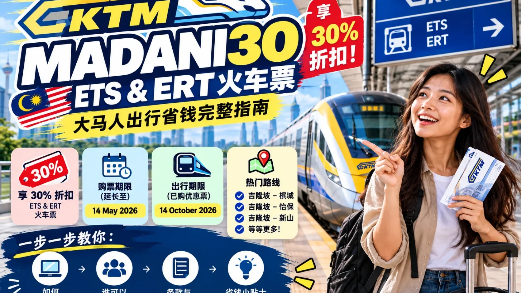 MADANI30 已经不能再买了：如果你之前买到 ETS / ERT 30% 优惠票，最迟可坐到 14 Oct