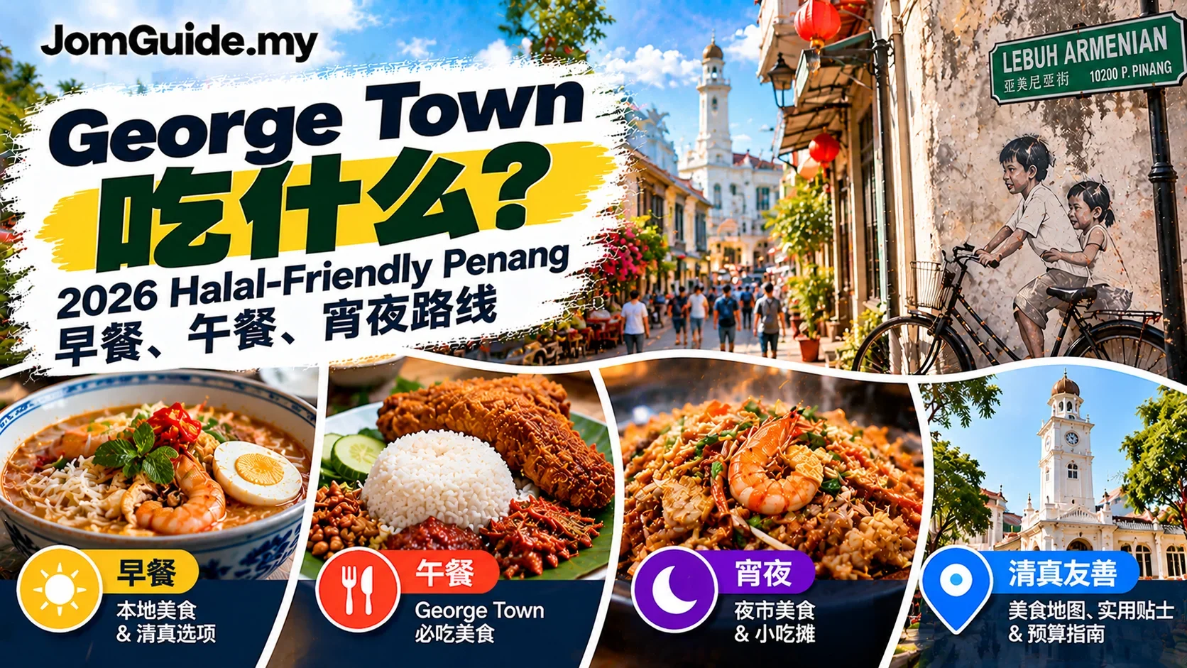 George Town 吃什么？2026 Halal-Friendly Penang 早餐、午餐、宵夜路线