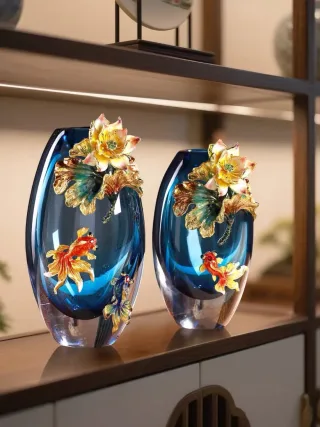 中式琉璃花器 · 一对 图 3